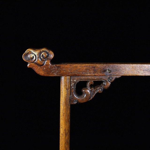 Wood Vintage Chinese Huali Rosewood Brush Stand | Scholar's Ruyi Display Rack With Drawers For Sale - Image 7 of 9