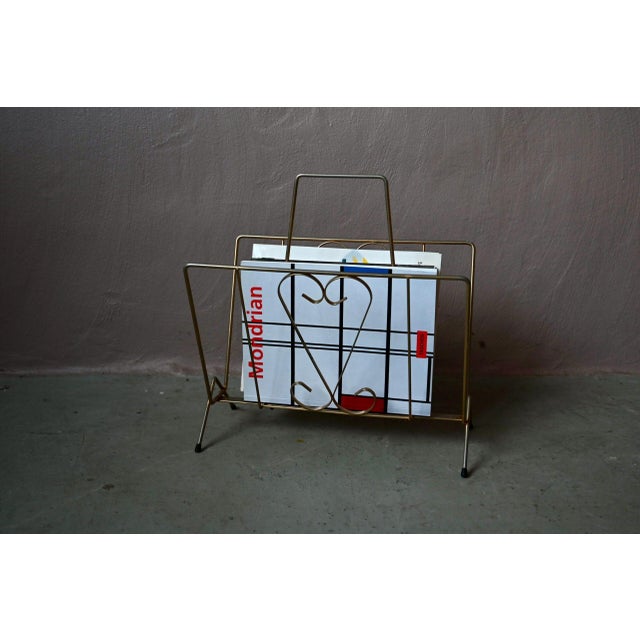 Vintage Gold Heart Magazine Rack, 1950s For Sale - Image 6 of 7