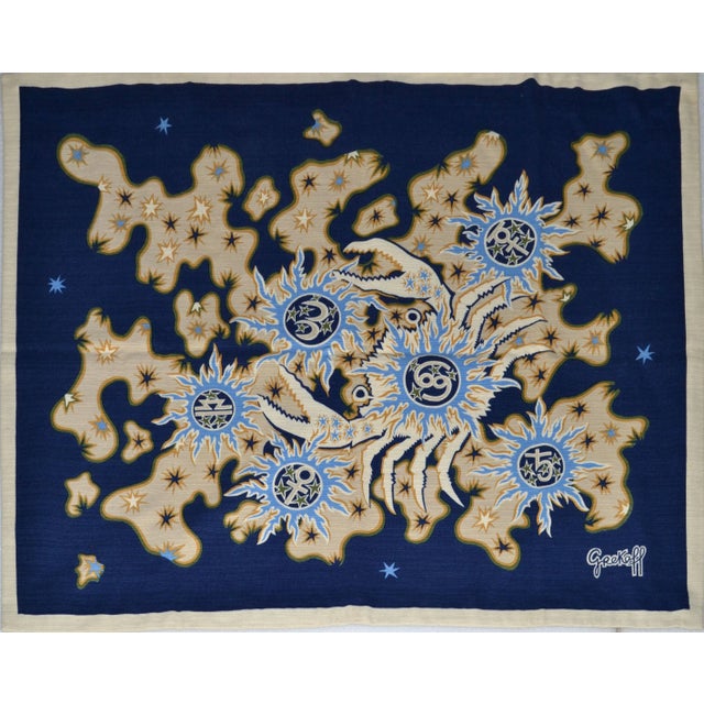 1960s Vintage Elie Grekoff Tapestry French Mid-Century Modern Cancer For Sale - Image 12 of 12