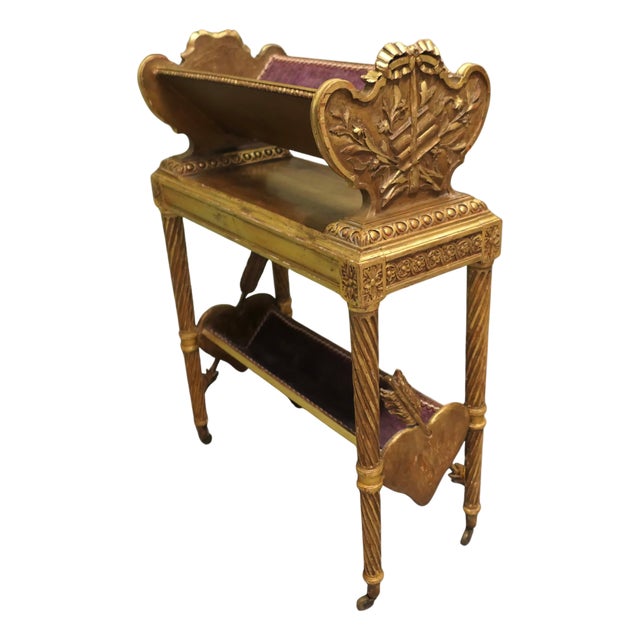 Italian Rococo Two-Tier Gold Bookcase For Sale