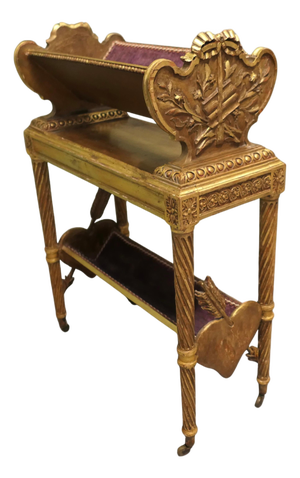 Italian Rococo Two-Tier Gold Bookcase