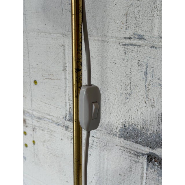 Brushed Metal and Brass Adjustable Spotlight Task Floor Lamp Vintage Mid-Century Modern For Sale - Image 4 of 11