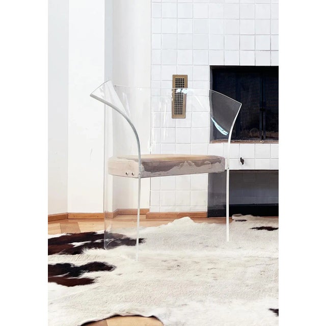 Vladimir Kagan Vintage 1970s Acrylic Glass Armchair Attributed to Vladimir Kagan For Sale - Image 4 of 12