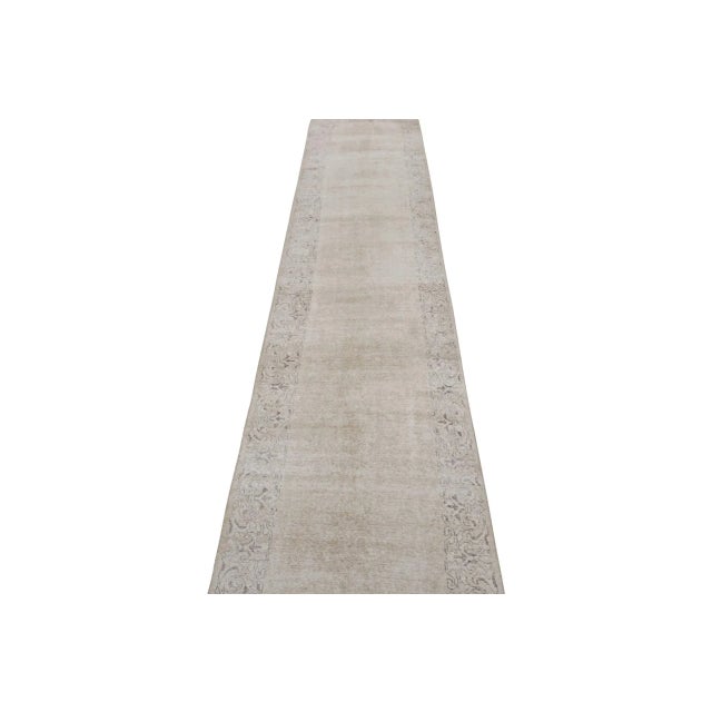 Traditional Vintage Overdyed Persian Runner Rug in Beige-Brown Open Field, From Rug & Kilim For Sale - Image 3 of 7