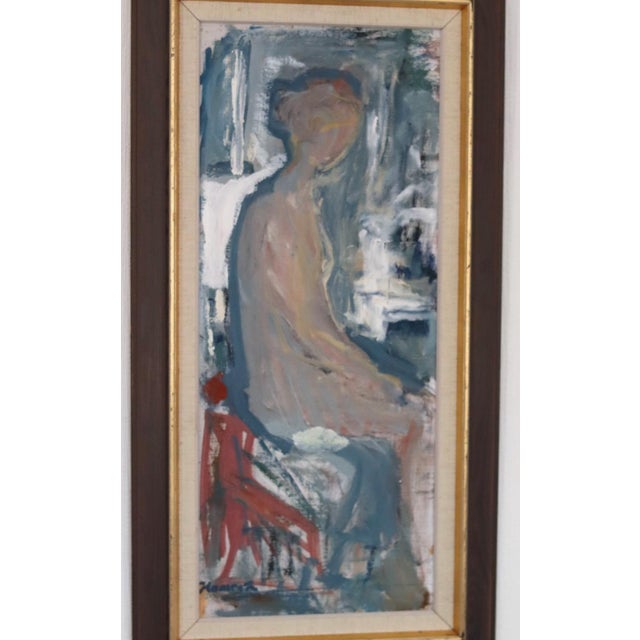 Mid-Century Modern Bengt Hamrén, Sitting Model, 1960s, Oil on Canvas, Framed For Sale - Image 3 of 18