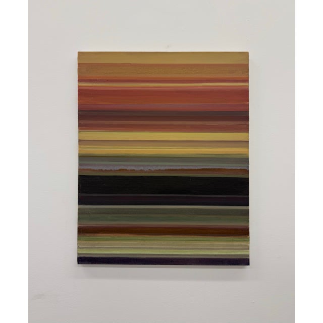 Abstract Contemporary Signed Striped Abstract Painting on Canvas For Sale - Image 3 of 6