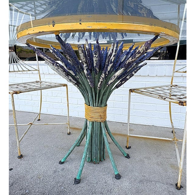 1960's Italian Hollywood Regency Style 'Coco Chanel' Sheaf of Wheat Table With Chairs- 3 Piece Set For Sale In West Palm - Image 6 of 18