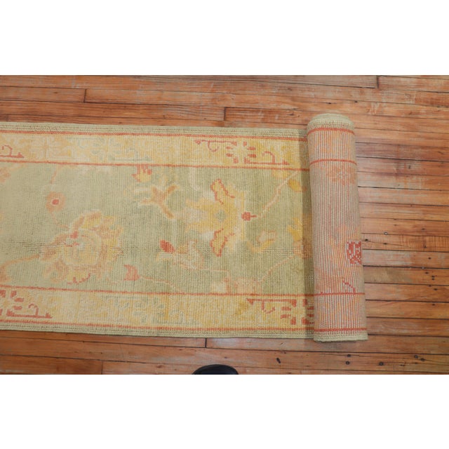 Textile Turkish Oushak Runner For Sale - Image 7 of 18