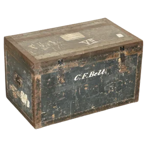 Original Fully Stamped Army & Navy CLS Steamer Campaign Trunk with Zinc Lining