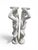 Exceptional pair of classical pedestals carved in white marble, each adorned with two sculpted figures. Crafted in Italy,...