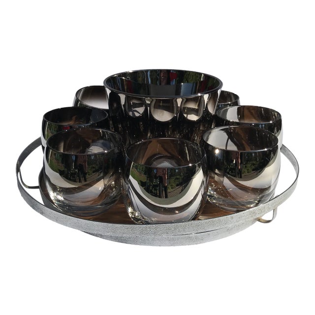 Vintage Viteron Queen’s Lusterware Barware Set- 10 Pieces For Sale