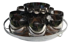 Vintage Viteron Queen’s Lusterware Barware Set- 10 Pieces