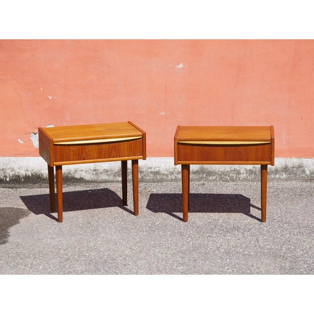 Vintage Teak Veneer Bedside Tables, Denmark, 1960, Set of 2 For Sale - Image 13 of 13