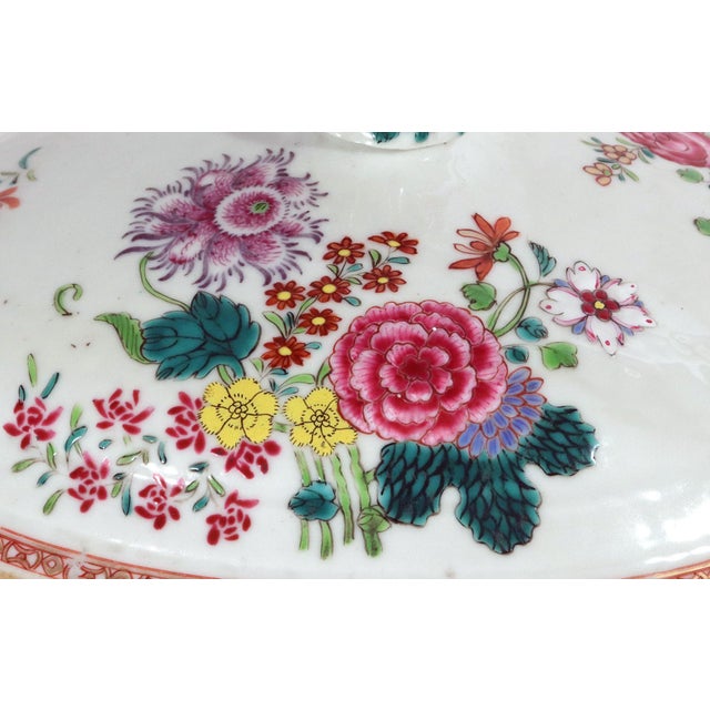Chinese Export Famille Rose Porcelain Soup Tureen, Cover & Stand, Circa 1765 For Sale - Image 12 of 18
