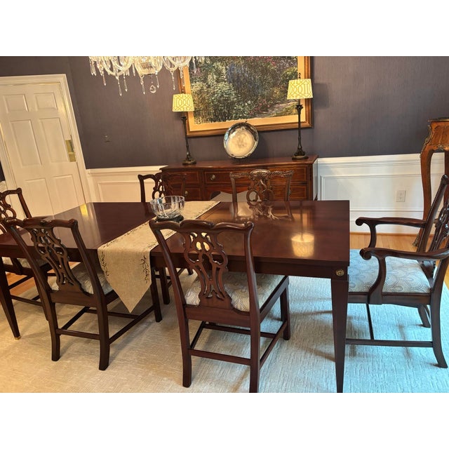 1990s Late 20th Century Maitland-Smith Carved Mahogany Chippendale Dining Chairs - Set of 6 For Sale - Image 5 of 18