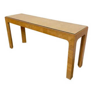 1970s Henredon Burl Wood Console Table For Sale