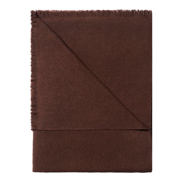 AERIN Noe Cashmere-Wool Throw, Chocolate For Sale
