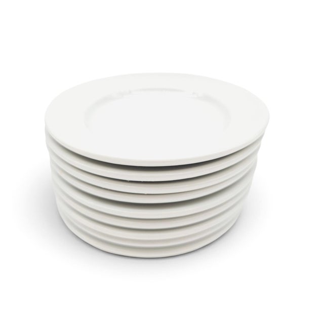 Contemporary French Apilco Sèvres White Porcelain Appetizer Plates, Set of 9 For Sale - Image 3 of 10
