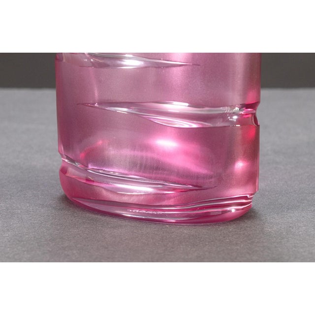 Modern Moser Studio Cut Glass Seld Purple Pink Vase Numbered 93/100 Decorative Vase For Sale - Image 3 of 5