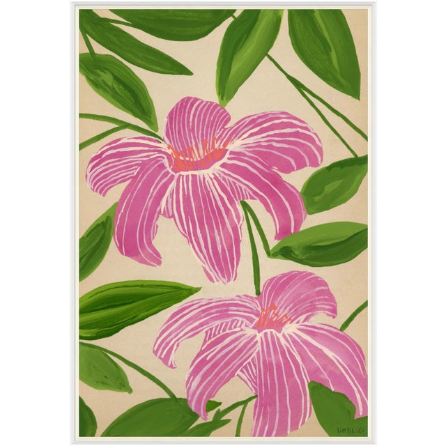 Contemporary Lilies Framed Art Print For Sale - Image 3 of 3