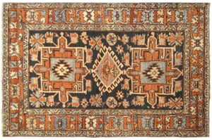 Antique Persian Heriz Karaja Oriental Rug-3’7"x4’2"
