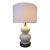 Pottery Barn Double Gourd Cream Ceramic Table Lamp 26”x9” With 15”White Drum Shade For Sale
