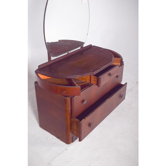 Wood Vintage Art Deco Walnut Dressing Table, 1920s For Sale - Image 7 of 11