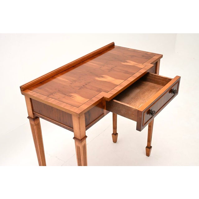 Wood Vintage Georgian Style Yew Wood Console Table, 1950 For Sale - Image 7 of 9