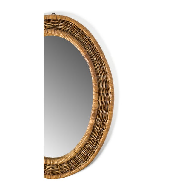 This wonderfully whimsical 1950s bamboo and rattan mirror....right out of the Italian riviera!Perfect for your pool house...