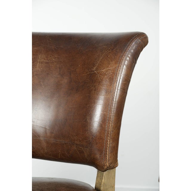 Vintage Cowhide Leather and Wood Dining Chairs, Set of 4 For Sale - Image 14 of 16