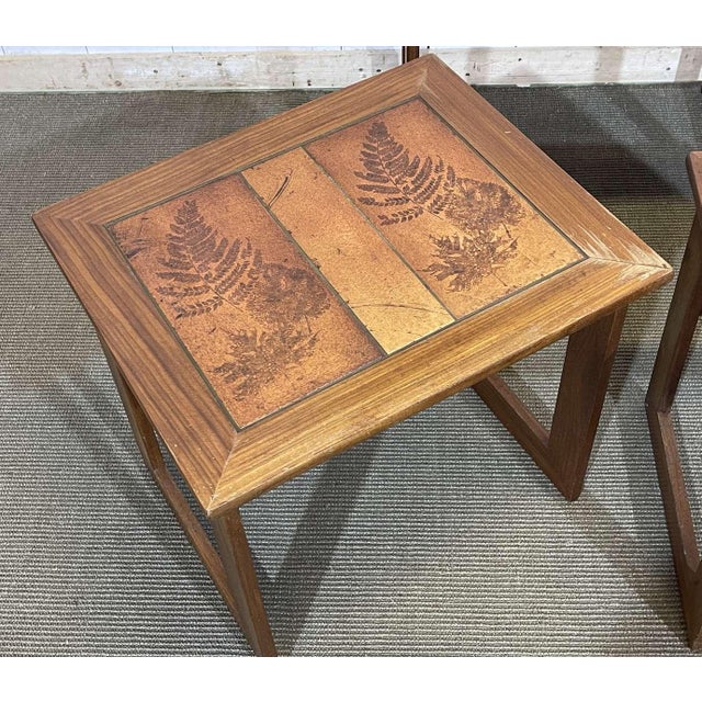 1970s Nesting Tables in Teak with Tiled Tops, 1970s, Set of 3 For Sale - Image 5 of 11