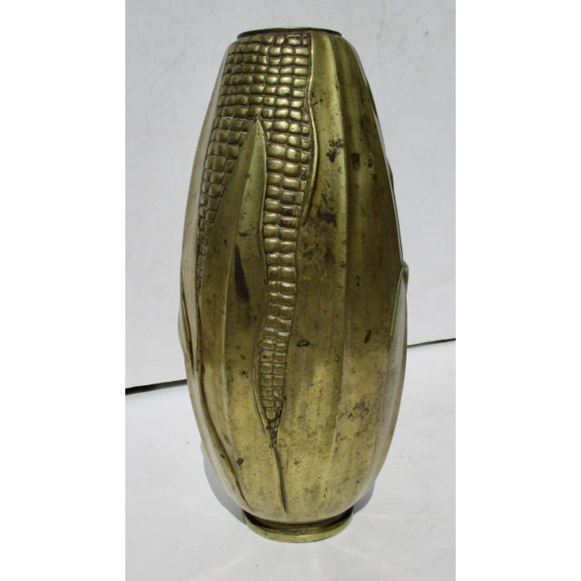 1900 - 1909 Antique Bronze Corn Cob Vase French Art Nouveau 1900s For Sale - Image 5 of 6