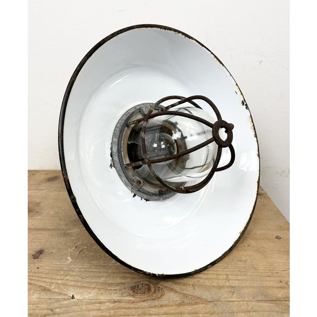 Italian Industrial Black Enamel Cage Pendant Light from Cortem Milano, 1960s For Sale - Image 17 of 18