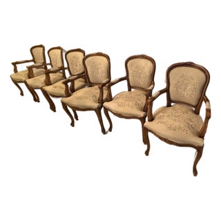 Set of 6 Italian Armchairs by Chateau D’Ax. Made in Italy For Sale
