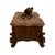 English Early 20th Century Carved Footed Wood Box With Rose For Sale - Image 3 of 8