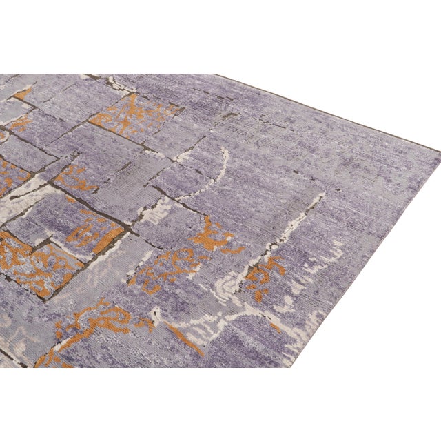 Not Yet Made - Made To Order Hand-Knotted Abstract rug in Purple, White, Orange Pattern by Rug & Kilim - 8x10 For Sale - Image 5 of 6