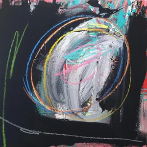 Abstract Expressionism "Untitled Black" Large Textured Original Abstract Artwork by Olympio