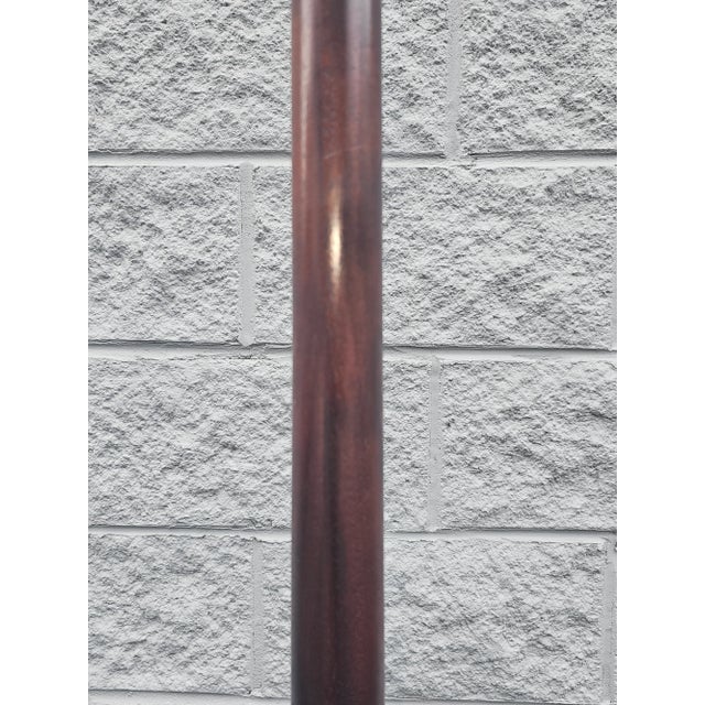 Mid-20th Century Mahogany and Brass Inset Dual Lights Floor Lamp For Sale In Washington DC - Image 6 of 11