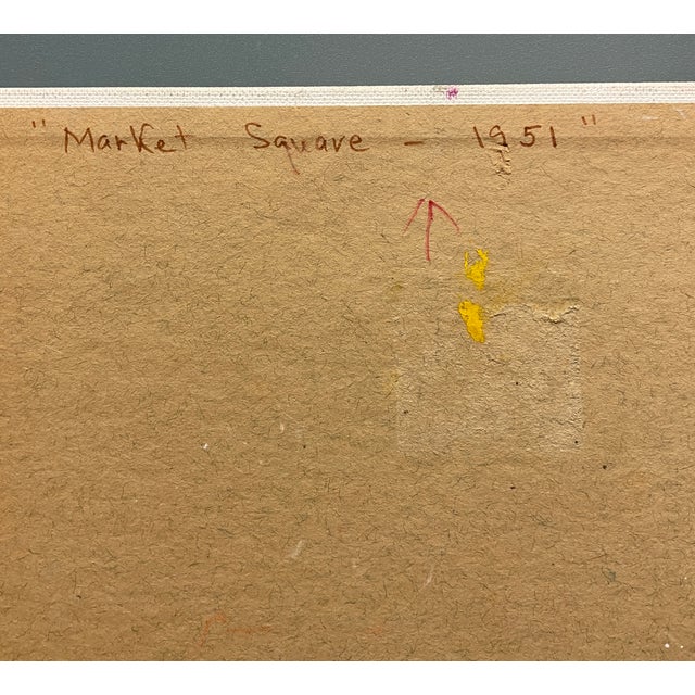1971 Knoxville Tennessee Market Square Oil Painting by Jennie Mansfield For Sale - Image 6 of 7