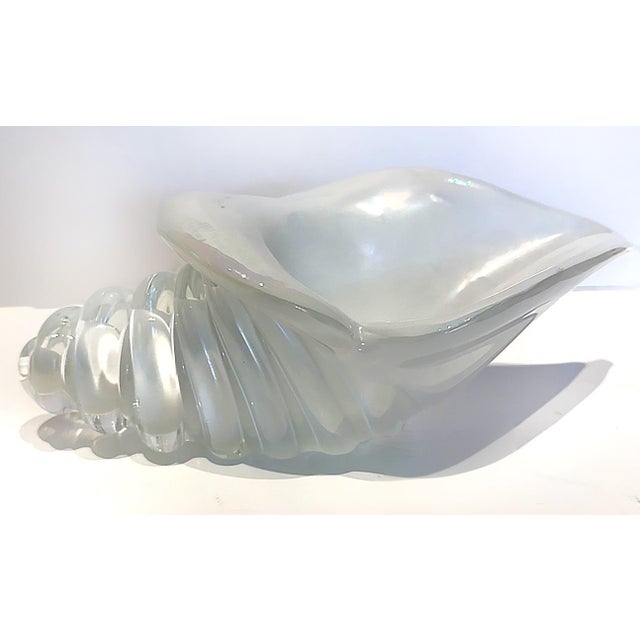 Mid-Century Modern 1950s Licio Zanetti Murano Glass Conch Shell Sculpture, Signed For Sale - Image 3 of 5