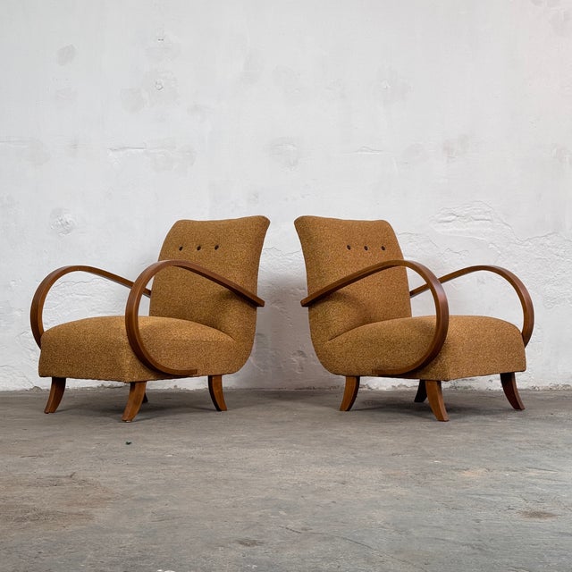 Art Deco H-410 Chairs by Jindřich Halabala for Up Závody, 1930, Set of 2 For Sale - Image 4 of 16