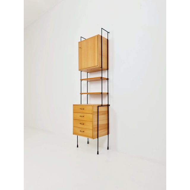 Mid-Century Modern Shelving Unit in Ash Wood by Hilker for Omnia, Germany, 1960s For Sale - Image 3 of 18