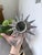 Gray Small Brutalist Round Sunburst Mirror in Hammered Metal, 1950s For Sale - Image 8 of 18