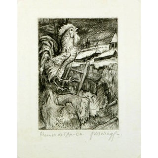 P. Marage "New Years" Etching For Sale
