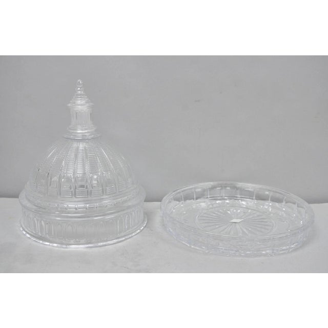 Shannon Crystal Late 20th Century Shannon Design of Ireland Round Clear Cut Crystal Capitol Dome Cake Plate Stand For Sale - Image 4 of 14