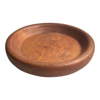 Vintage Wooden Serving Fruit Vegetable Shallow Bowl Platter Round Tray For Sale
