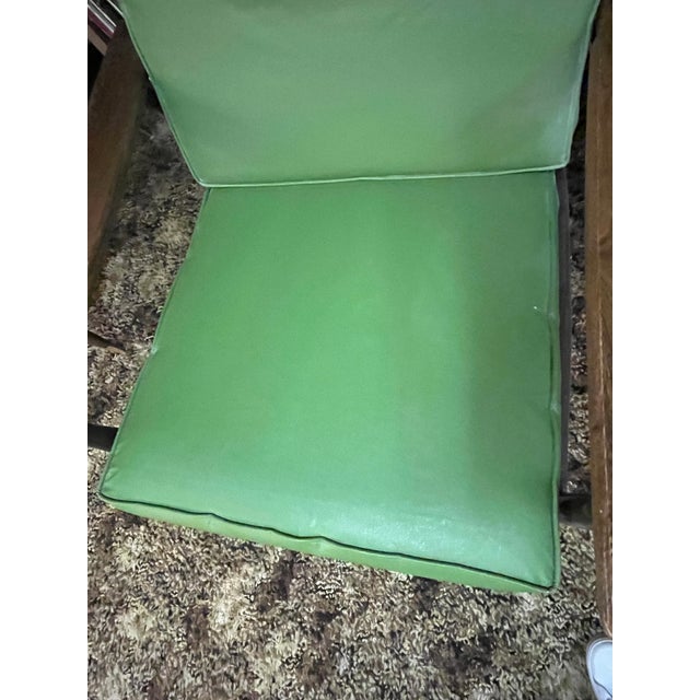 Avocado 1960s Mid-Century Modern High-Back Avocado Green Vinyl Lounge Chair For Sale - Image 8 of 16