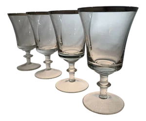 Vintage Gorham Platinum Rim Cavalier Wine Glasses - Set of 4