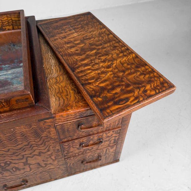 Wood Japanese Wooden Hibachi Tea Cabinet with Drawers, 1920s For Sale - Image 7 of 14