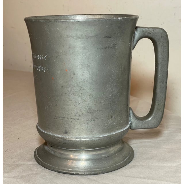 Rare Antique 18th Century Handmade Pewter Beer Mug Stein Early Touch Mark 1700's For Sale - Image 4 of 9
